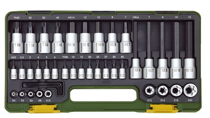 Proxxon set voor TX- en binnenzeskantschroeven