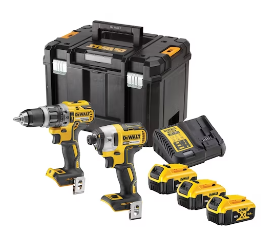 Mapeco 18V XR Set: Schroef klopboor +slagschroevendraaier 3x5.0Ah in TSTAK