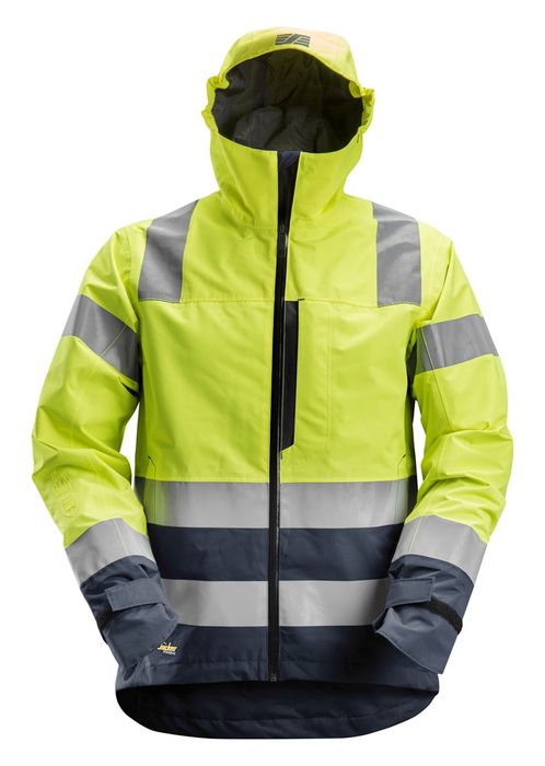 Snickers Workwear AllroundWork, High-Vis Waterproof Shell Jack Klasse 3 Snickers Workwear AllroundWork, High-Vis Waterproof Shell Jack Klasse 3