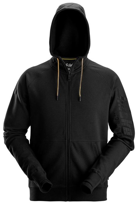 Snickers Workwear Logo Hoodie FZ Zwart XXL