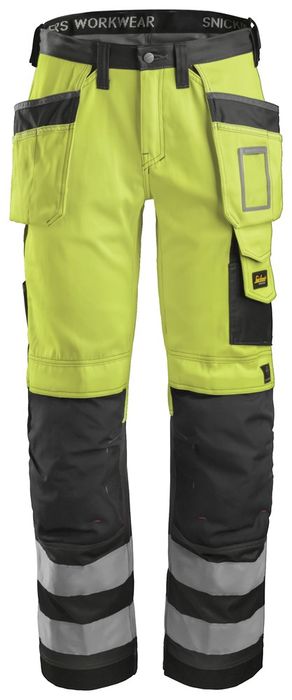 Snickers Workwear High Visibility Broek met holsterpockets, Klasse 2 Snickers Workwear High Visibility Broek met holsterpockets, Klasse 2