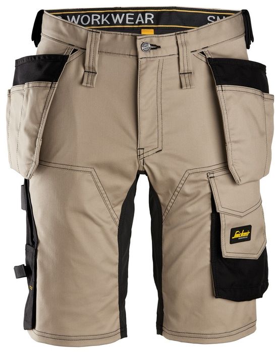 Snickers Workwear Allroundwork Stretch Shorts HP khaki 6141 khaki/zwart Snickers Workwear Allroundwork Stretch Shorts HP khaki 6141 khaki/zwart