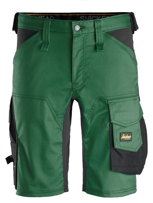 Snickers Workwear Allroundwork Stretch Shorts Groen 6143 bosgroen/zwart Snickers Workwear Allroundwork Stretch Shorts Groen 6143 bosgroen/zwart
