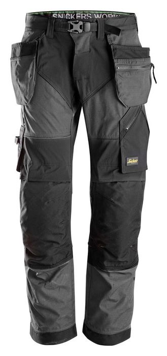 Snickers Workwear Flexiwork Trousers+ HP staalgrijs 6902 staalgrijs/zwart Snickers Workwear Flexiwork Trousers+ HP staalgrijs 6902 staalgrijs/zwart