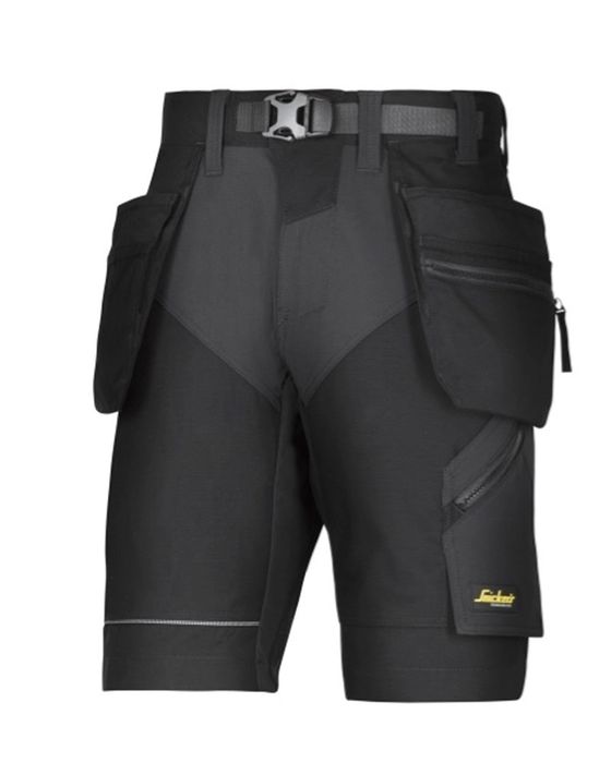 Snickers Workwear Flexi short met holsterzak zwart zwart/zwart