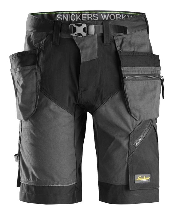 Snickers Workwear Flexiwork Shorts+ HP staalgrijs 6904 staalgrijs/zwart