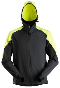 Snickers Workwear Flexiwork Neon FZ Hoodie donkerblauw 8025 donkerblauw/neon geel