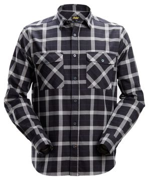 Snickers Workwear Allroundwork Flannel Check Shirt LM 8516 zwart/grijs