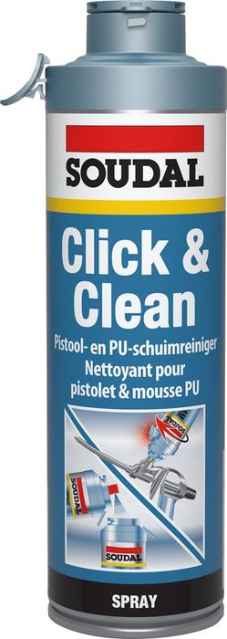 Soudal Click & Fix Pu En Schuimreiniger 500Ml Soudal Click & Fix Pu En Schuimreiniger 500Ml