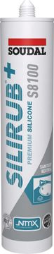 Soudal 300ML SILIRUB+ S8100 ZWART