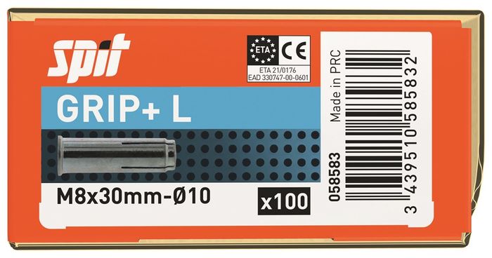 SPIT SPIT GRIP+ L SLAGANKER M8X30 VERZINKT