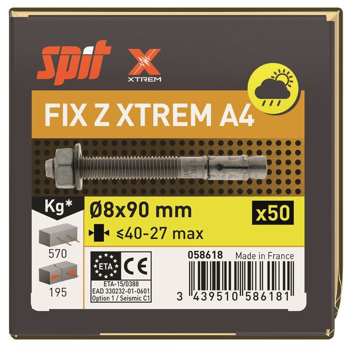 SPIT SPIT FIX Z XTREM SEGMENTANKER M8X90 INOX