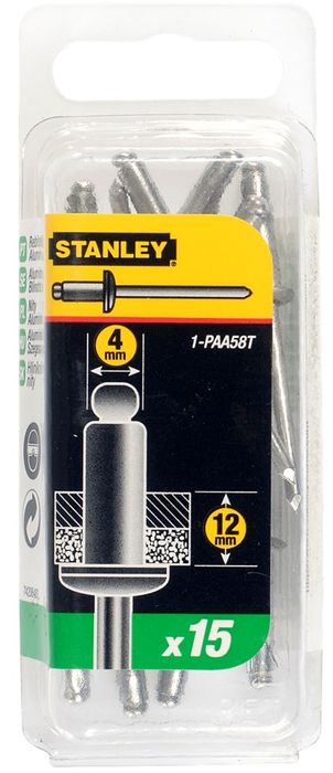 Stanley Popnagels 4X12Mm -15 Stuks Stanley Popnagels 4X12Mm -15 Stuks