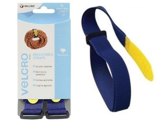 Wedi Trade VELCRO Adjustable strap klitband 25mmX46 cm (02 Pc.) Blauw