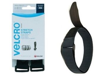 Wedi Trade VELCRO Stretch strap klitband 25mmX68cm (02 Pc.) Zwart